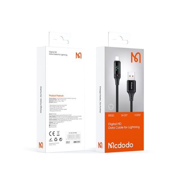 MCDODO CA5000 DIGIAL DISPLAY LIGHTNING DATA CABLE 1.2M