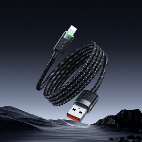 MCDODO CA6000 USB-A TO LIGHTNING 3A MAGNETIC SELF-WINDING DATA CABLE 1.2M - BLACK - Imagen 5