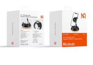 MCDODO CH495 3 IN 1 MAGNETIC WIRELESS CHARGING STAND WITH NIGHT LIGHT - BLACK